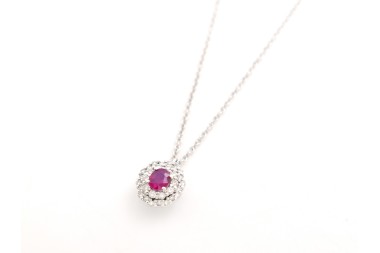 Collar Moraglione con un rubí y diamantes