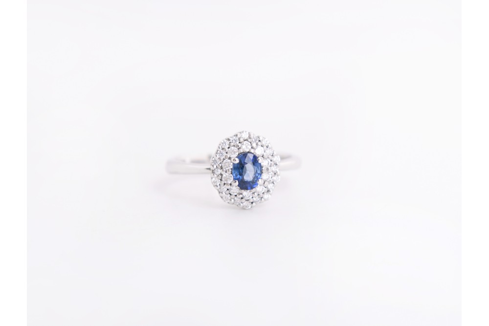 Anillo Moraglione con zafiros y diamantes