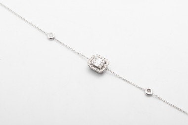 Pulsera oro blanco con diamantes