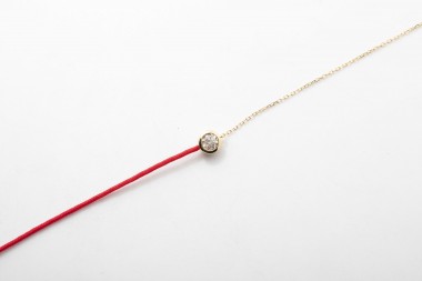 Pulsera con brillantes (cadena y pita)