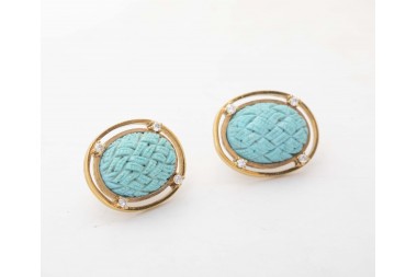 Aretes con turquesas ovales