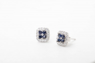 Aretes con zafiros y diamantes
