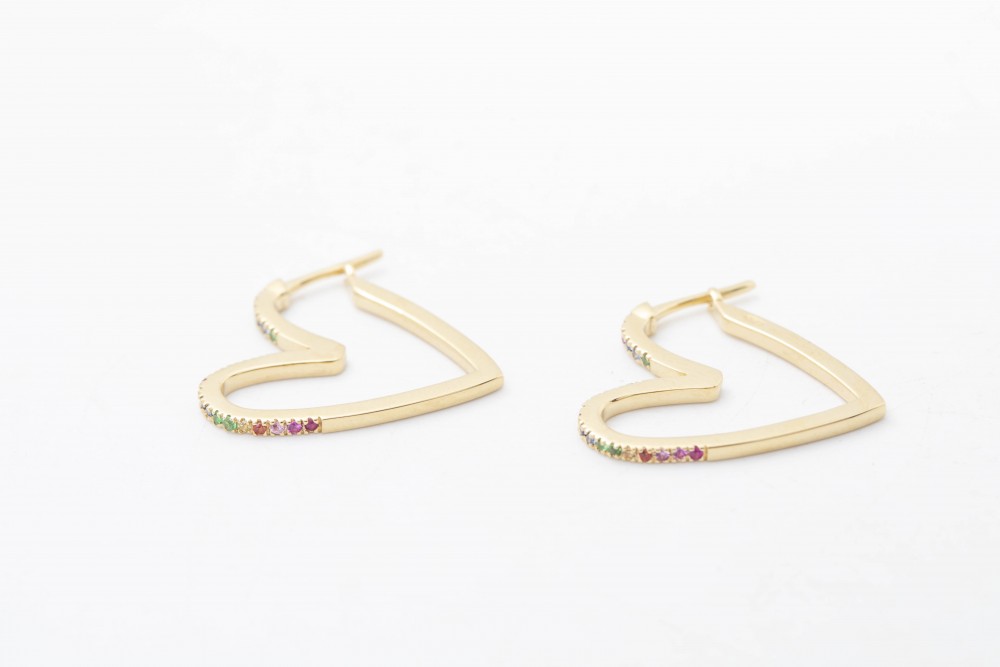 Aretes LOVE arcoiris
