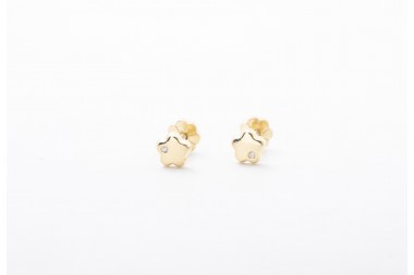 Aretes flor con diamantes