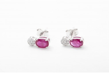ARETES CON BRILLANTES Y RUBIES