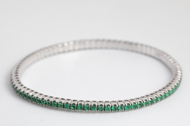 Pulsera Crivelli tenis expandible con esmeraldas
