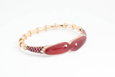 Pulsera Moraglione con rubís y brillantes
