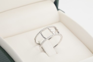Anillo doble en oro blanco