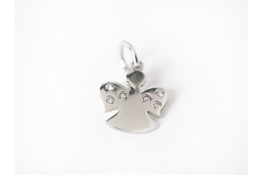 Dije de ángel en oro blanco