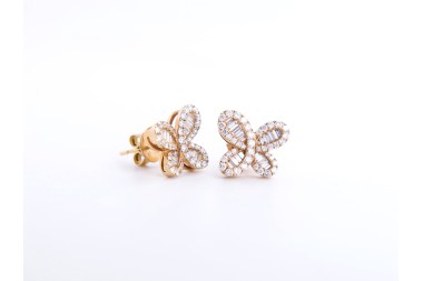 Aretes flor con brillantes